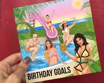 Birthday Goals Card, Kylie Jenner Card, Justin Bieber Card, Kim Kardashian Card, Gigi Hadid Card, Miley Card, Celeb Novelty, Celebrity Gifts