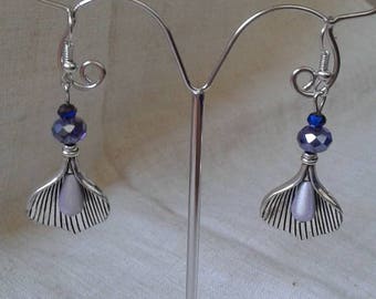 "Purple and silver arum" earrings