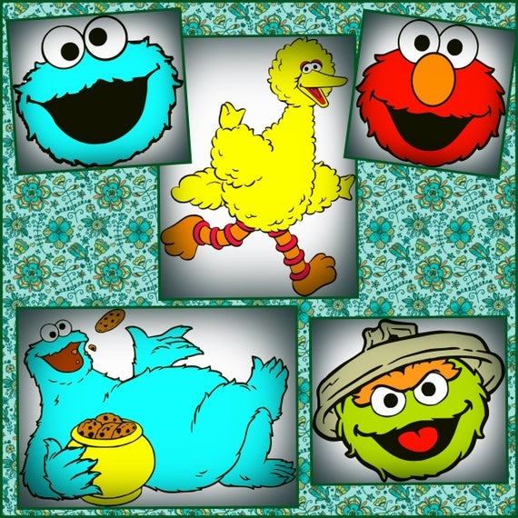Download Sesame Street Layered Svg files Big Bird Cookie Monster