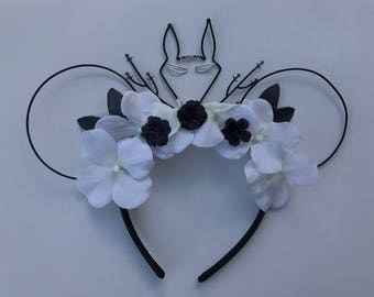 Nightmare Before Christmas Mickey Ears, Jack Skellington Minnie Ears, Wire mickey ears, floral mickey ears, halloween mickey ears