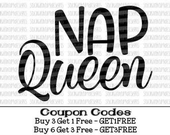 Nap Queen Svg - SVG and PNG Files, Queen Svg, Svg Files For Cricut, Funny Svg, Mom Svg, Svg Designs, Sleep Svg, Silhouette Files, Svg Files