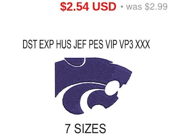 TODAY SALE 15% Kansas State Wildcats embroidery design logo / embroidery designs / INSTANT download machine embroidery pattern
