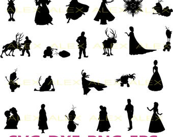 70% OFF, Frozen Silhouettes SVG Files, Frozen Svg Files, Frozen Svg, Dxf, Png, Ai File, Instant Download