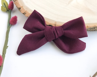 Maroon Baby Headband, Maroon Baby Bow, Burgundy Baby Headband, Maroon Hair Bow, Maroon Headband, Burgundy Bow, pigtail bows, schoolgirl bow