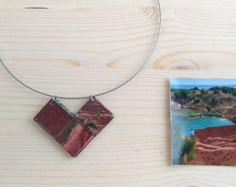 Recycled necklace taken from an image of Salento.
