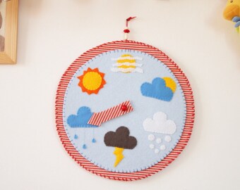 the time clock:-game timepiece made of felt and synthetic felt