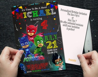 Pj Masks, Pj Masks Invitation, Pj Masks Birthday. Pj Masks Party, Pj Masks Birthday Invitation, Pj Masks Party Invitation,Pj Masks Printable