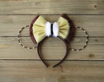 Chattering Chipmunk Chip Inspired Beaded Ears - Mickey Ears - Beaded Mickey Ears - Minnie Ears - Beaded Minnie Ears - Chip Mickey Ears