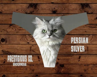 Persian Cat Underwear - Persian Kitty Cat - Persian Thong - Persian Pussy Cat - Persian Knickers - Persian Undies - Persian Cat Clothes