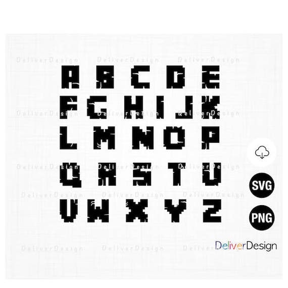 Minecraft Alphabet Letters SVG PNG Files