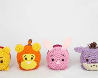Tsum tsum Disney amigurumi pattern - Pooh, Piglet, Eeyore, Tiger Amigurumi PATTERN- crochet doll PATTERN