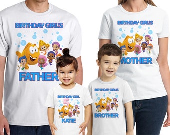 Bubble Guppies Birthday Shirt Personalized Name and Age Custom Bubble Guppies Party T-Shirts