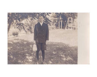 RPPC PEOPLE: Identified Boy, Ralph Flint, but where is he from? Vintage Real Photo Postcard, 1907-1920s