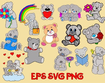 Teddy bear svg, Teddy bear clipart, bears clipart svg, Decoration postcards, Valentine svg, Bear with heart svg, clip art svg, svg files
