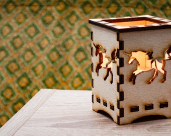 Candle / Lantern made of birch