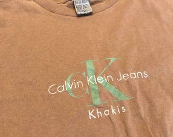 Vintage Calvin Klein jeans khakis shirt!! Size large , rare!!
