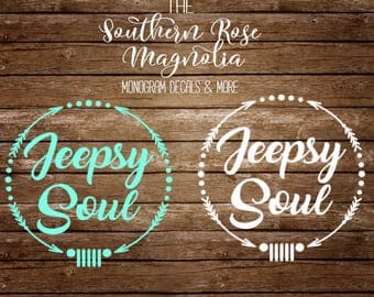 Jeep Decals, Jeepsy Soul Decal, Jeep Window Decal, Car Decals, Jeep Accessories, Yeti Decal, Jeep Yeti Decal, Yeti Decal, Laptop Decal