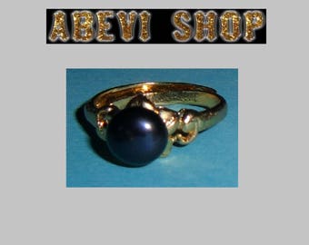 8-9mm Bague en Perle noir de Tahiti