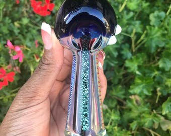 Purple Glitter Glass Pipe, Glass Smoking Pipe, Glitter Pipe, Glass Pipe, Smoking Bowl, Smoking Glass Pipe, Cute Pipe, Pretty Pipe