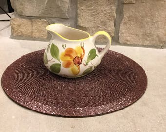 Vintage Floral Pitcher Hand Painted in Portugal