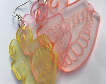 Chattering Teeth Acrylic Earrings
