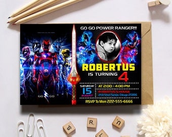 Power Rangers,Power Ranger Invitation,Power Rangers Birthday,Power Ranger Party,Power Ranger Birthday Invitation,Power Rangers Invite