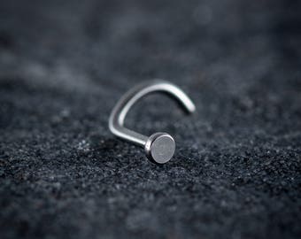 1mm (18g) 316L Surgical Steel Curved Nose Stud With Disc
