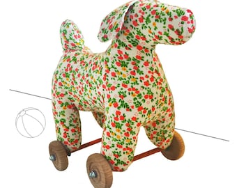 Art Toy Sculpture textile Dog House on wheels