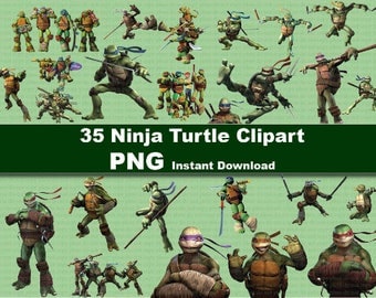 INSTANT DL- 35x TMNT Teenage Mutant Ninja Turtles clipart png - printable Digital Clipart Graphic Instant Download