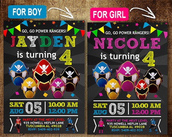Power Ranger Invitations 8