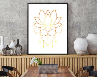 Lotus printed canvas