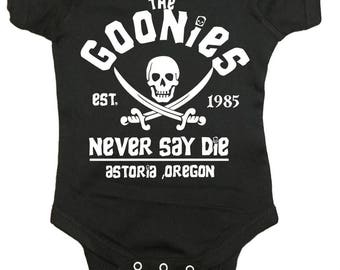 Goonies Baby One Peice "Never Say Die" Bodysuit