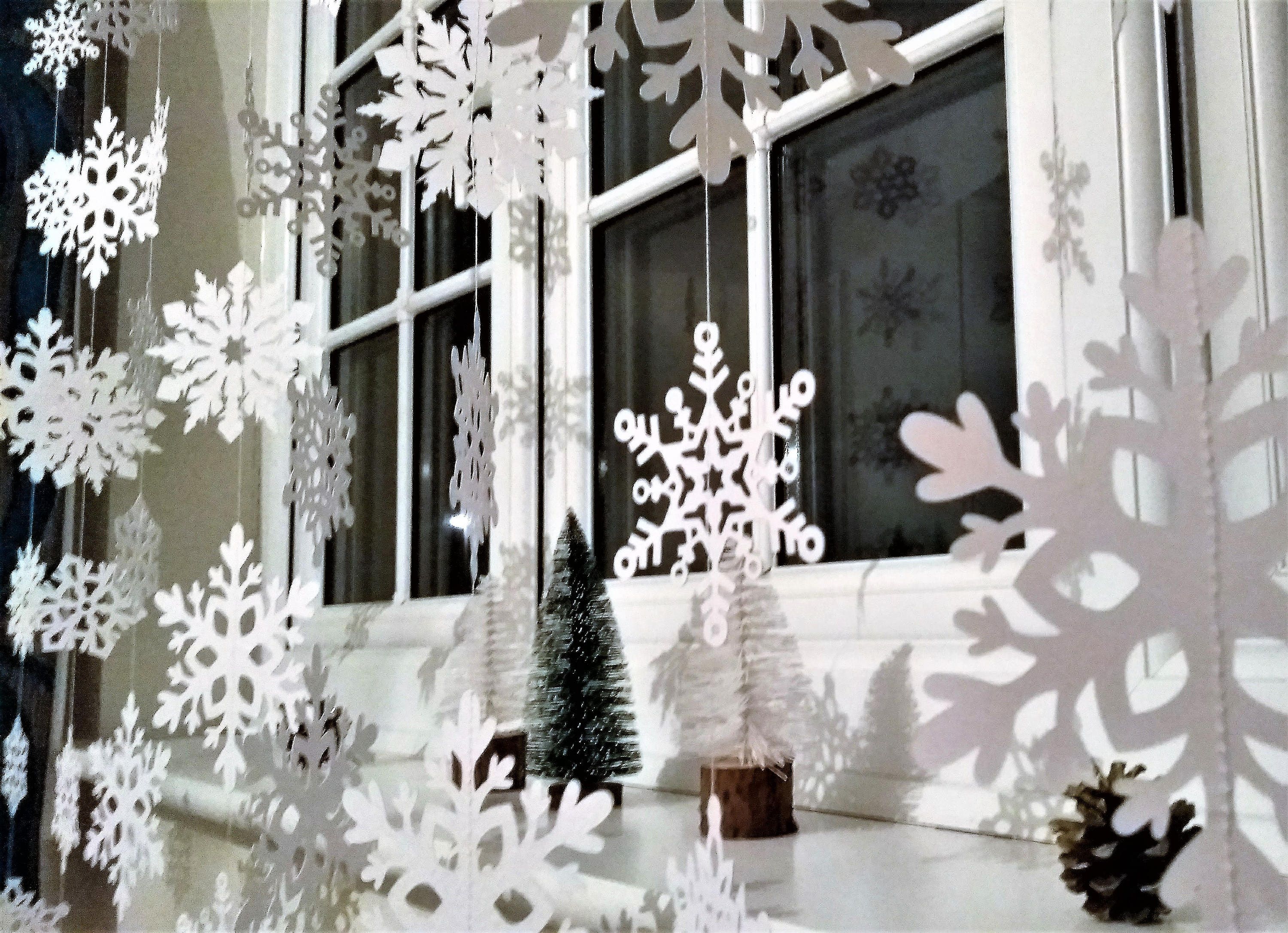 white christmas snowflake garland christmas decorations xmas white christmas snowflake garland christmas decorations xmas