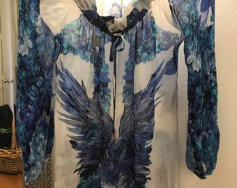 Elegant Ladies Designer 100% Silk Blouse