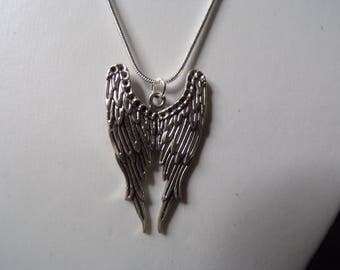 Folded angel wing necklace