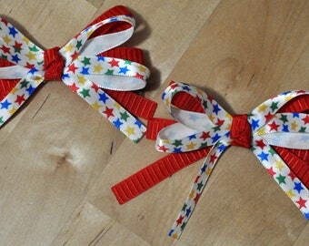 3" Primary Stars Pigtail Bow Set