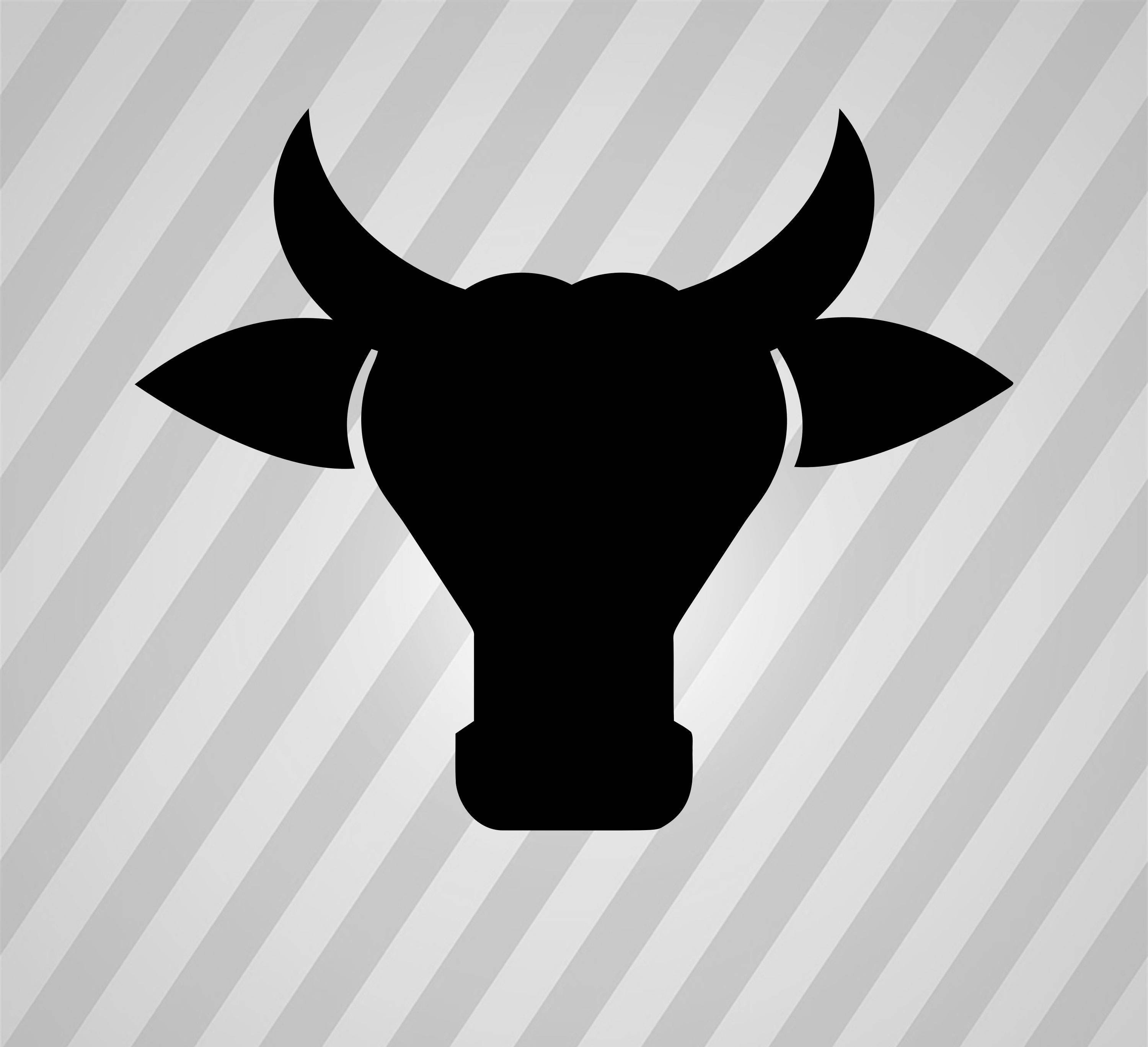 Download Cow Head Silhouette - Svg Dxf Eps Silhouette Rld Rdworks ...