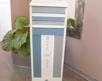 Wooden breadbox revisited in a seaside beach hut style