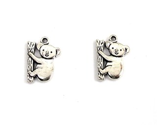 SUNNYCLUE 1 Scatola 50 Pezzi Koala Bear Charm Argento Koala Charms Bulk