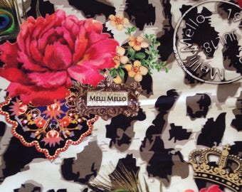 Cotton sateen luxurious hodgepodge width 140cm
