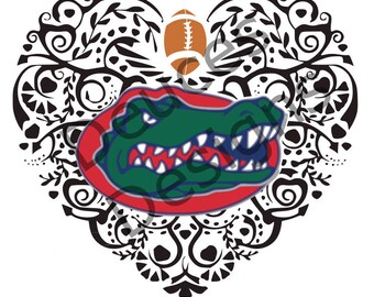 Florida Gator Ornate Heart