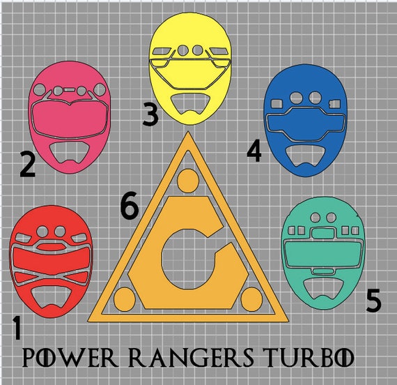 Power Rangers 04 inspiredTurbo Helmet silhouette vinyl Decal