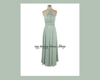 FREE SHIPPING Promotion! Mint LONG Maxi Infinity Dress Gown Convertible Multiway Wrap Dress Bridesmaid Dress Evening Dress