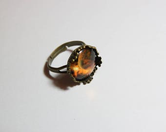 Nice fine cabochon 14 mm Adjustable ring