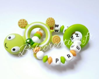 personalized all silicone turtle rattle