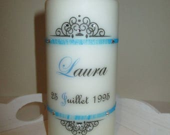 White candle to customize 15 cm (H)