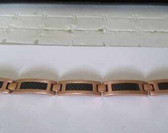 Pink and black steel bracelet