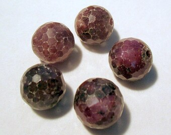 Ruby - ref20199 - drilled - faceted - x 5-14mm