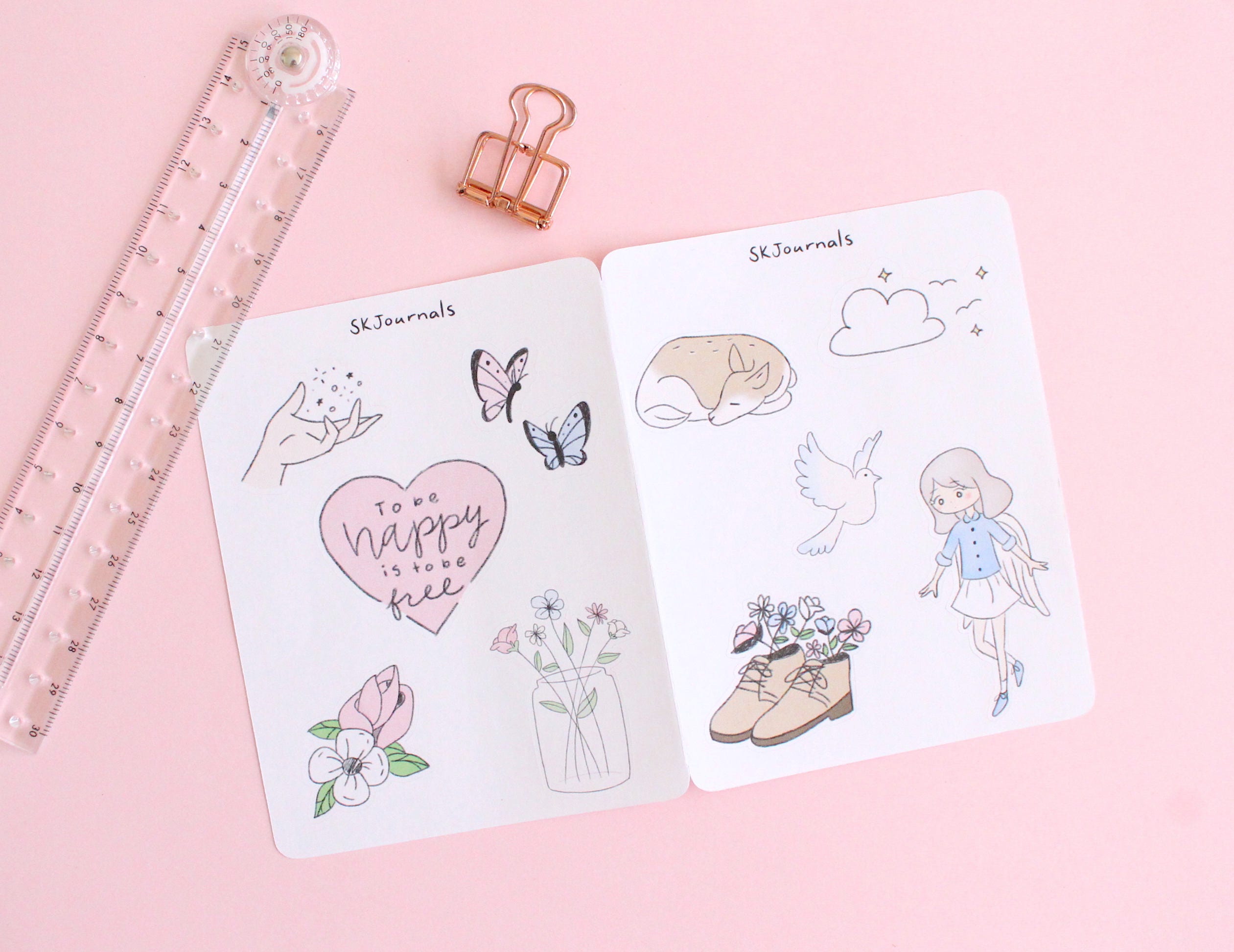 aesthetic fairy girl stickers for bullet journals and planners