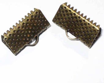 2 Brown ribbons with claws 13x7mm AC144 talons